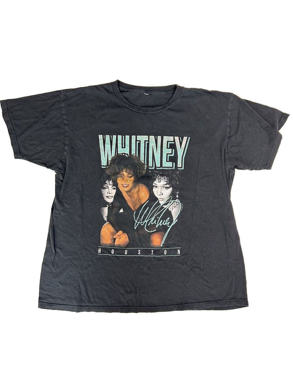 Vintage Y2K Whitney Houston T Shirt Unisex L/XL Black Retro Short Sleeve
